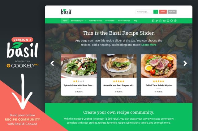 Basil Recipes WordPress Theme Free Download